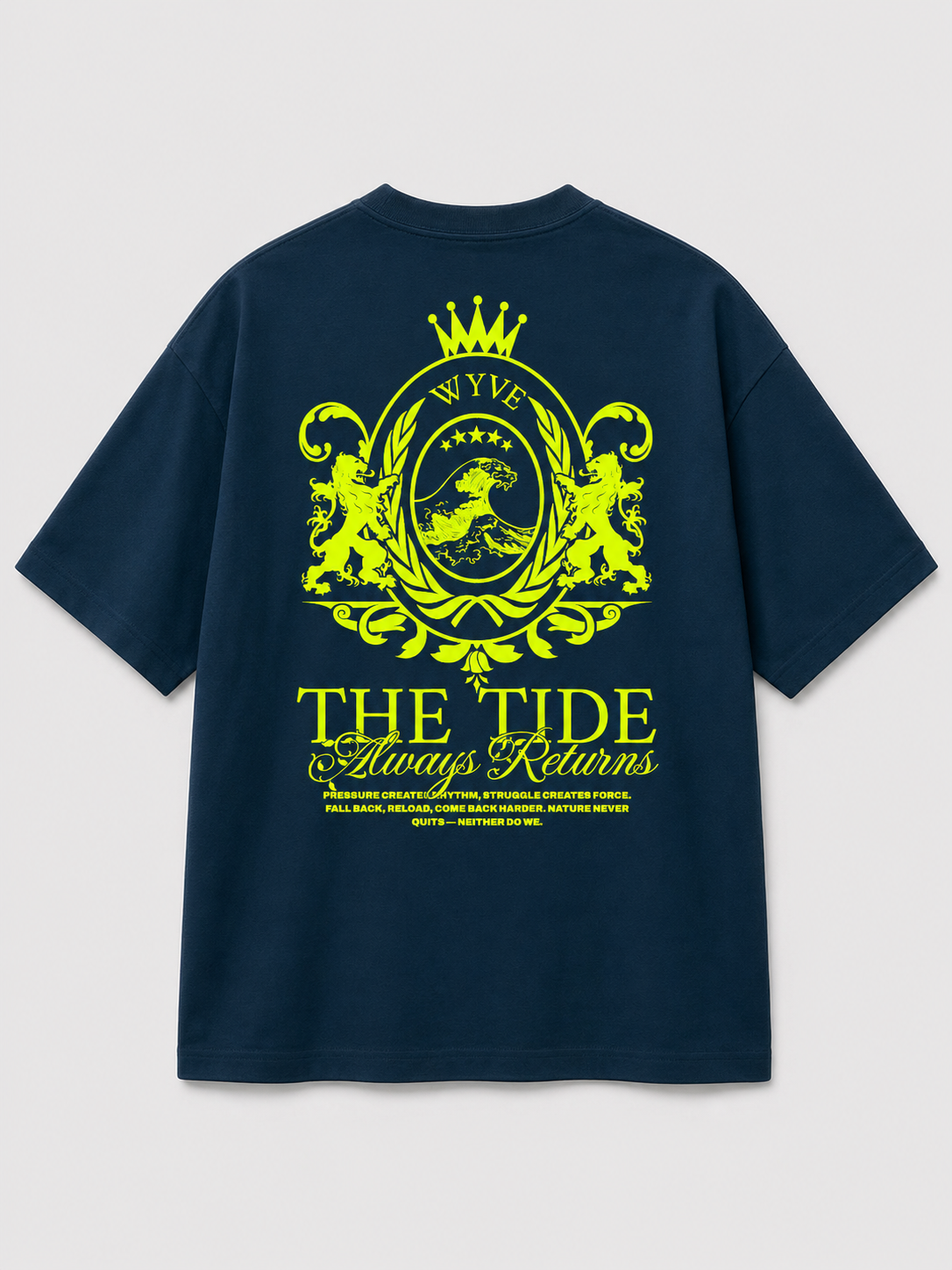 CLASSIC TEE NAVY BLUE & LIME YELLOW
