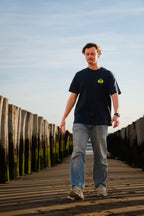 CLASSIC TEE NAVY BLUE & LIME YELLOW