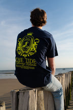 CLASSIC TEE NAVY BLUE & LIME YELLOW