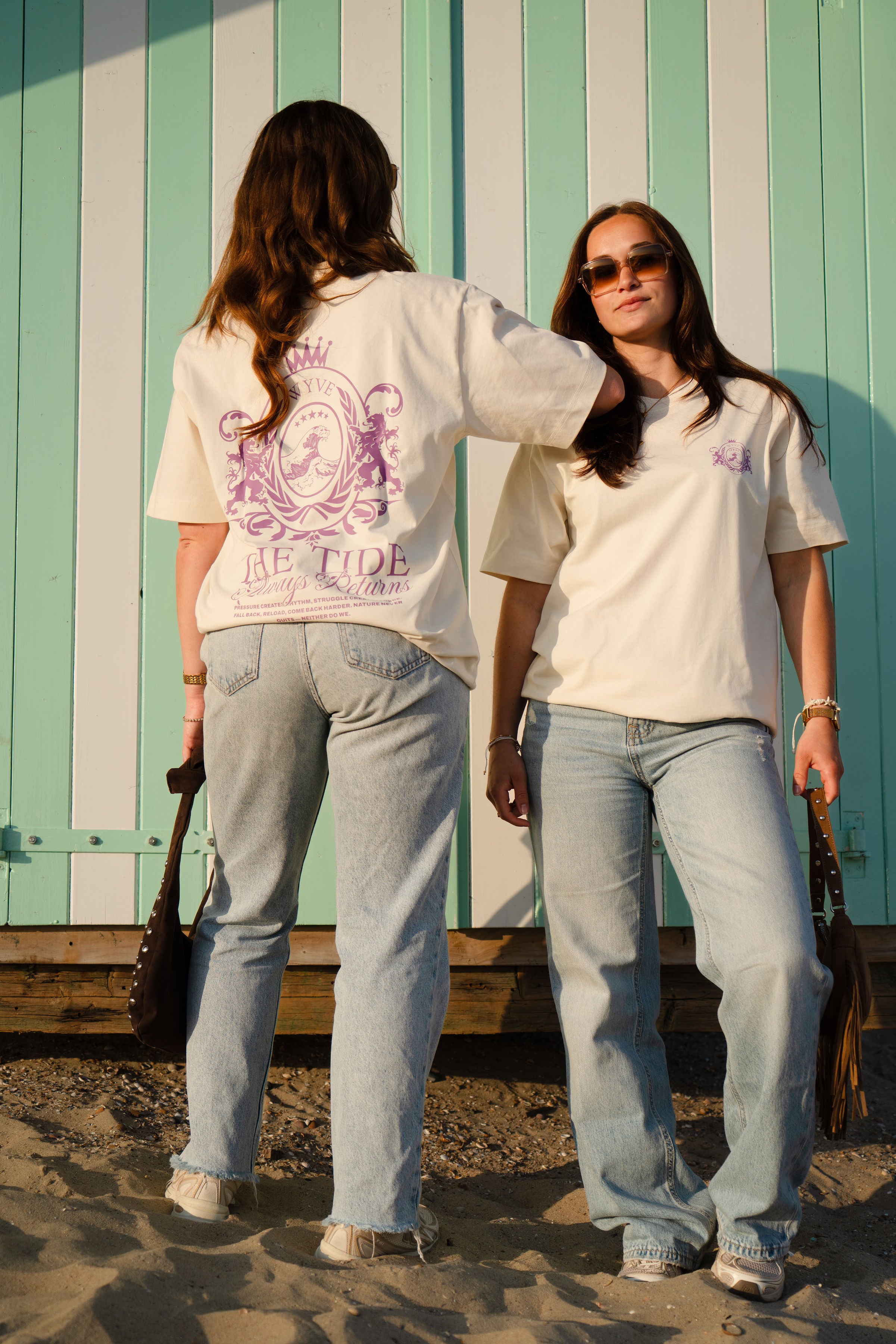 CLASSIC TEE NAVY CREAM & VIOLET