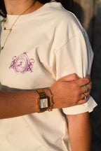 CLASSIC TEE NAVY CREAM & VIOLET