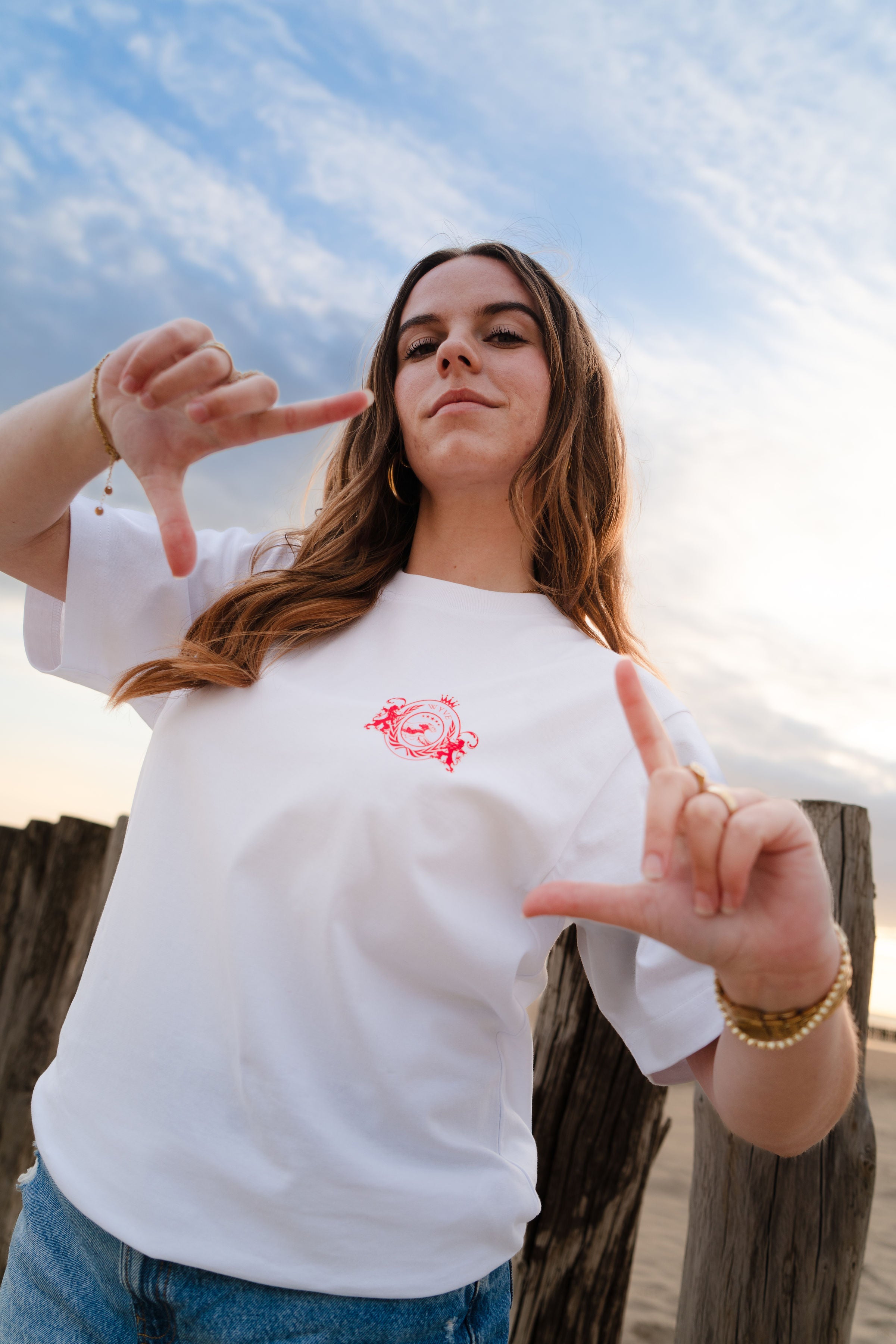 CLASSIC TEE WHITE & PINK