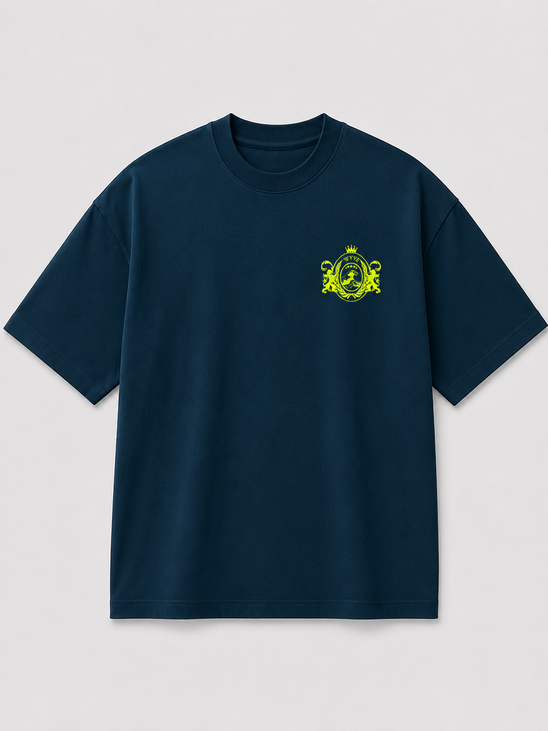 CLASSIC TEE NAVY BLUE & LIME YELLOW